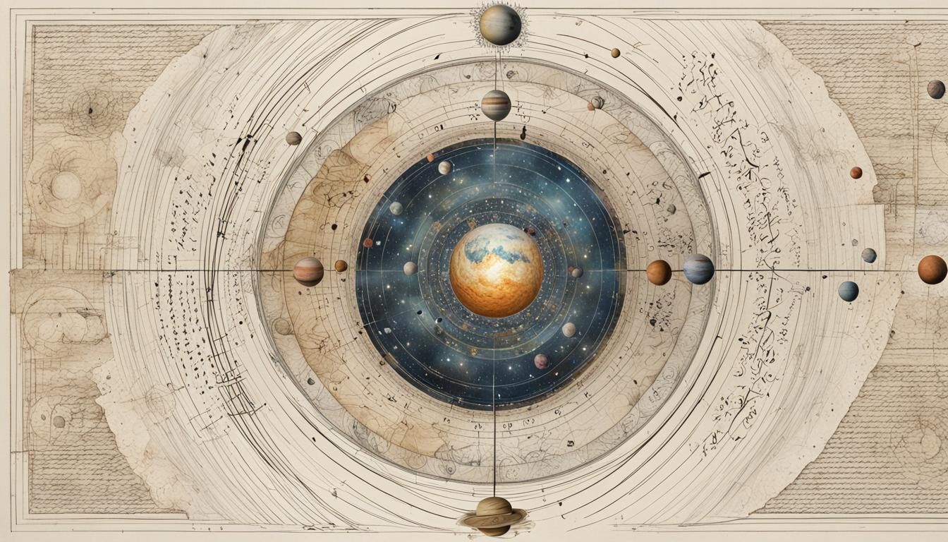 Asemic Planetary System in Typographic Harmony