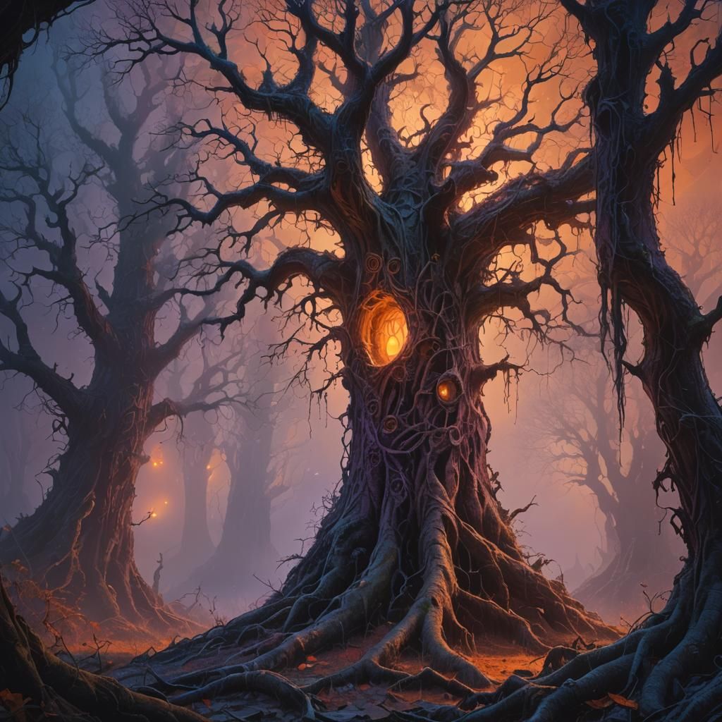 Ancient Tree in Fantasy Castle Concept Art