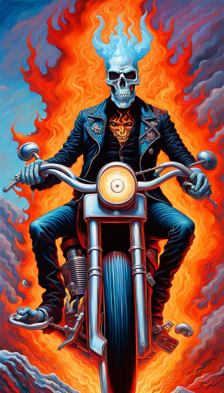 Psychedelic Ice King Ghost Rider Painting
