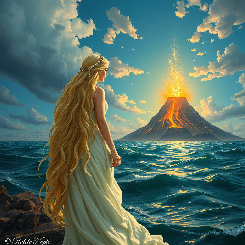 Mermaid Parthenope Watches Vesuvius Eruption