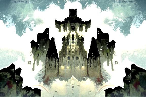 Sinister Fortress in the Clouds: Gothic Horror Landscape