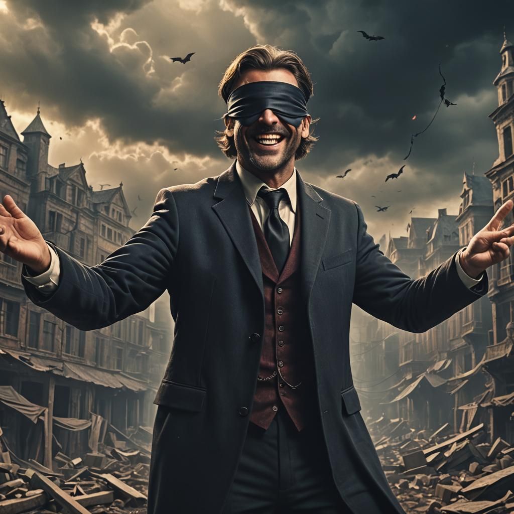 Sinister Man with Blindfold: Digital Matte Painting