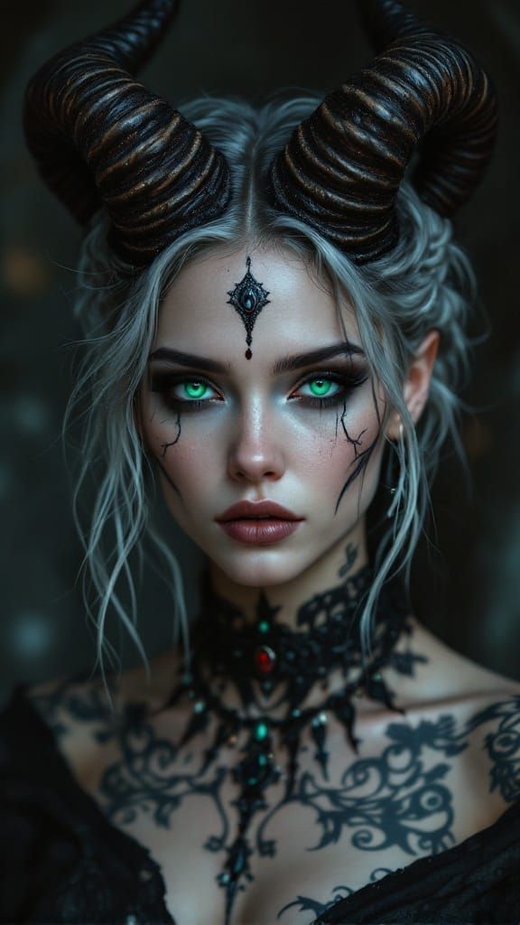 Gothic Emissary in Dark, Mystical Elegance