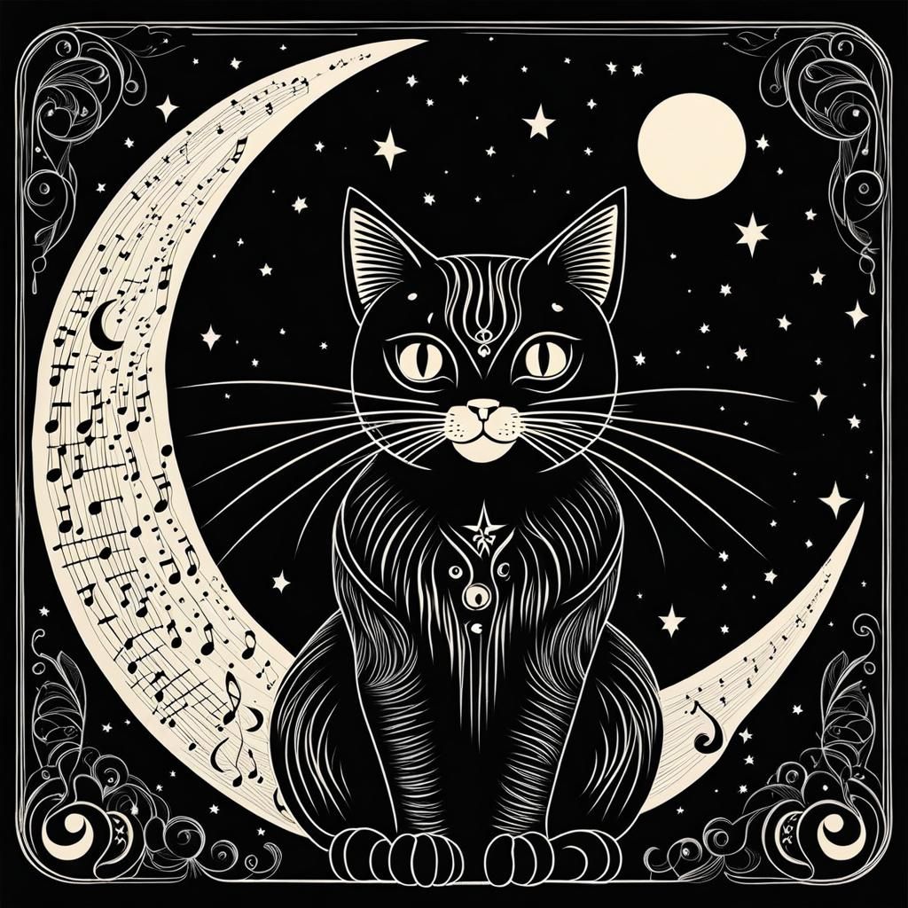 Moon Cat's Dream of Music and Freedom
