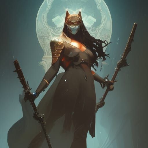 Mysterious Masked Character Portrait in RPG Style