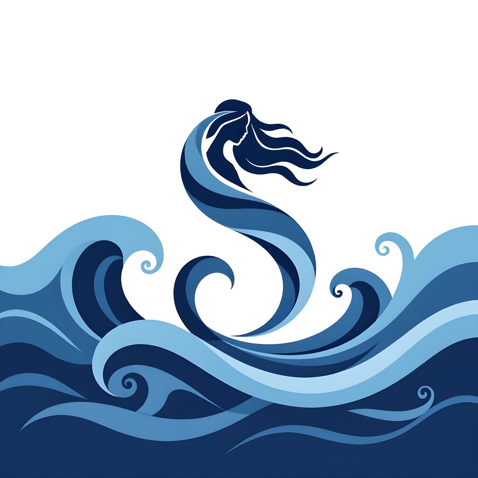 Modern Vector Siren Symbol in Blue and Silver