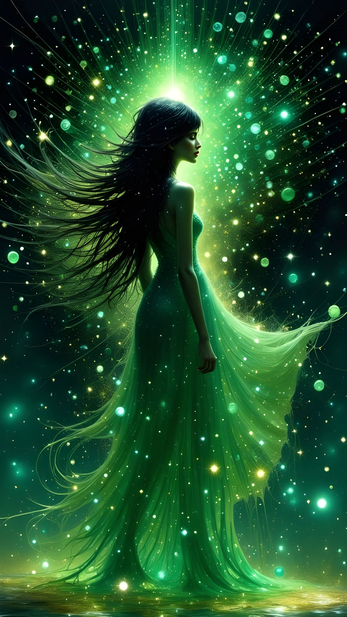 Magic green lady