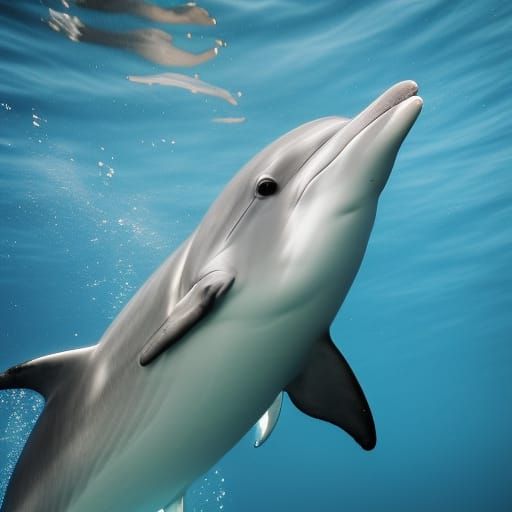 Underwater Dolphin in Natural Light: Professional Photograph...
