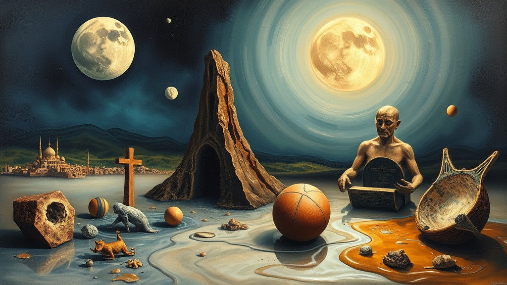 Surreal Melting Scene in Style of Salvador Dali