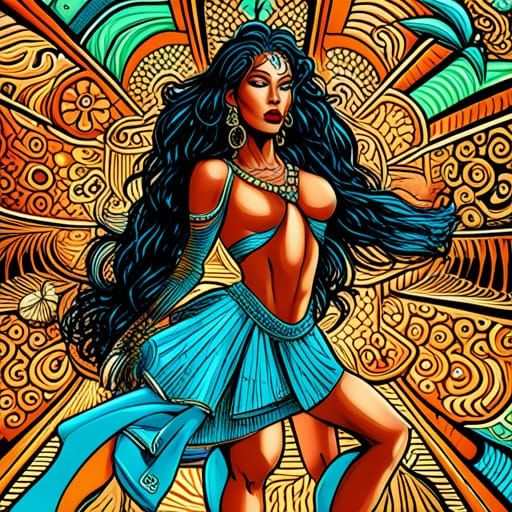 Black Pharaoh Goddess: Pop Art Beach Party