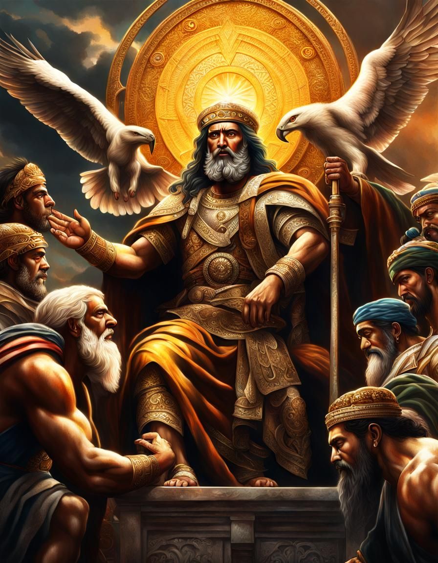 Hyperrealistic Depiction of Solomon with Clients