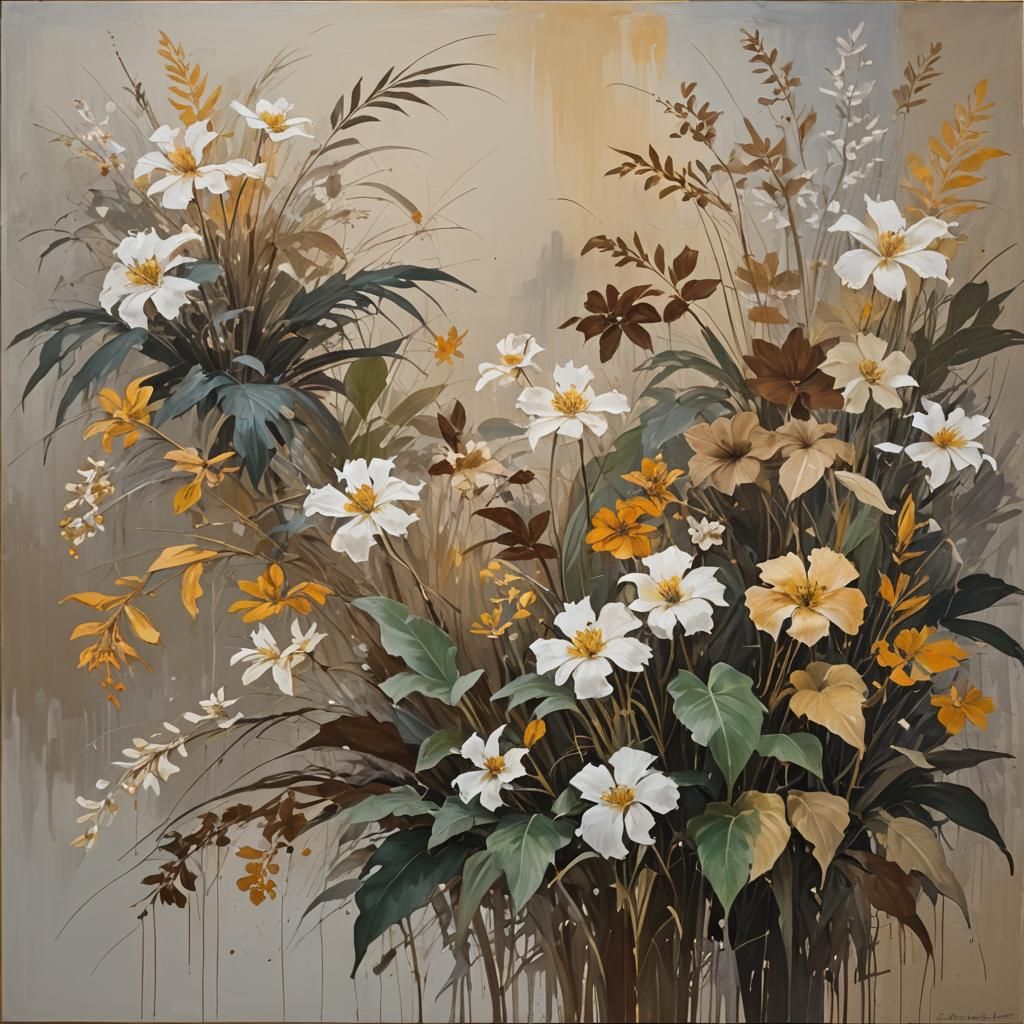 Botanical Abstract in the Style of Joan Mitchell