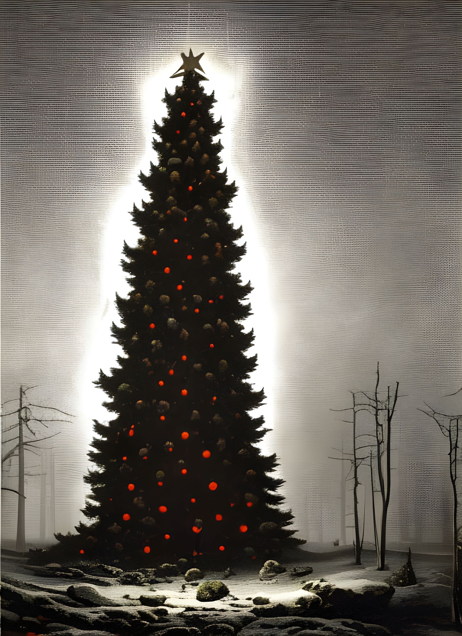 Christmas Tree in Hell, Digital Photoillustration
