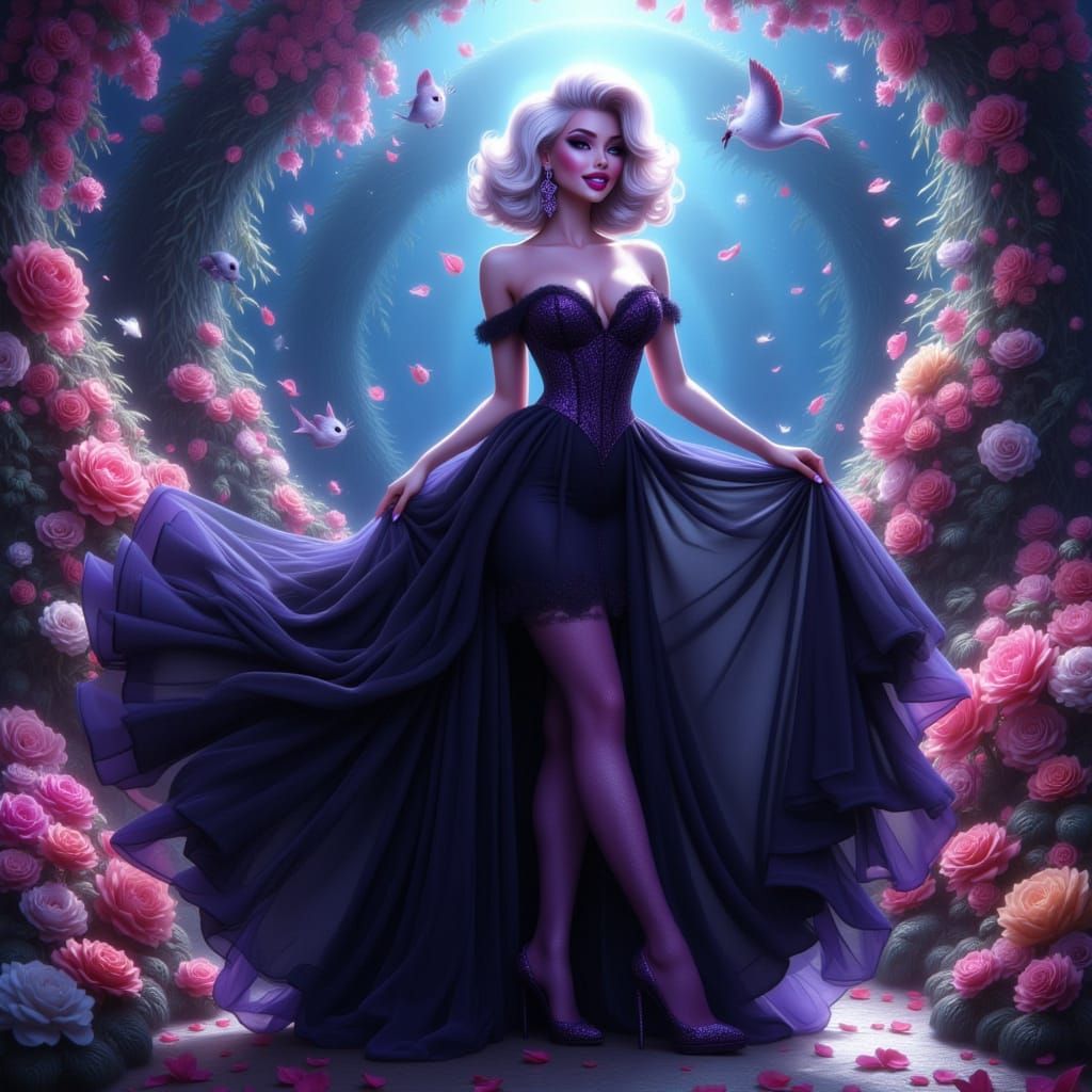 Confident Pin-Up Mermaid in Vintage Style