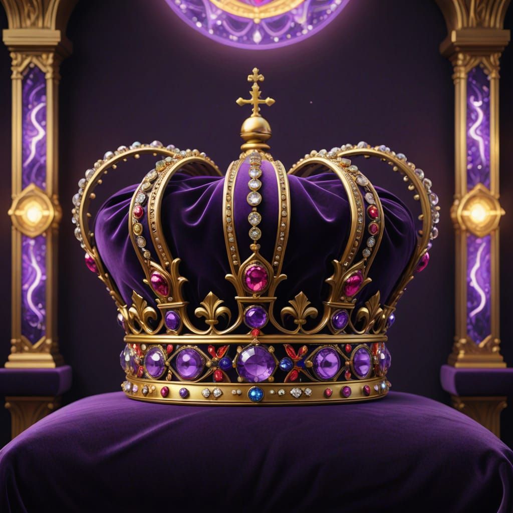 Ornate Jeweled Crown in Art Deco Showroom