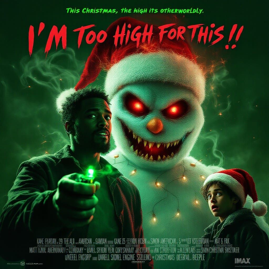 Dark Humor Christmas Nightmare Movie Poster in Unreal Engine...