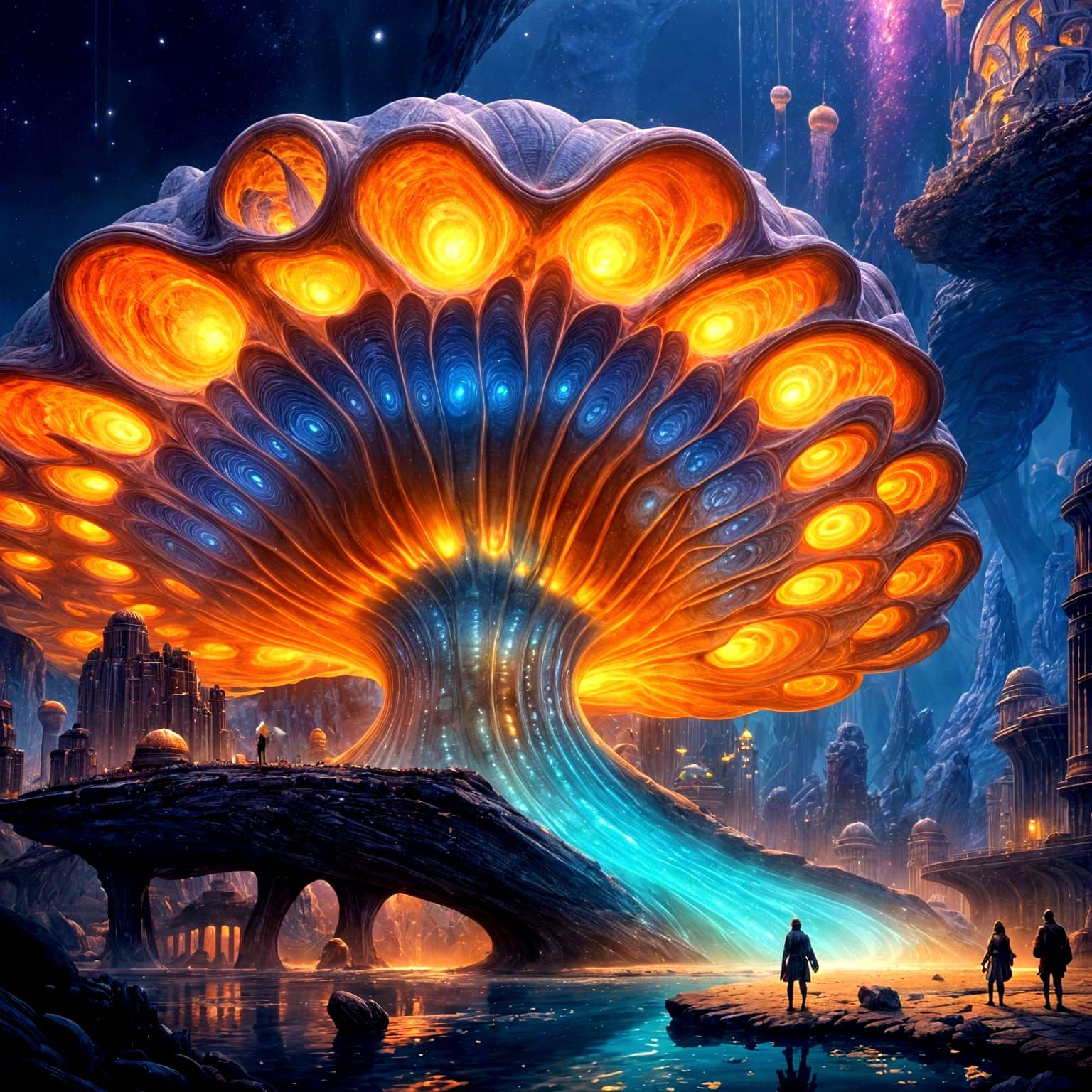 Otherworldly Cities Inside a Clam Shell