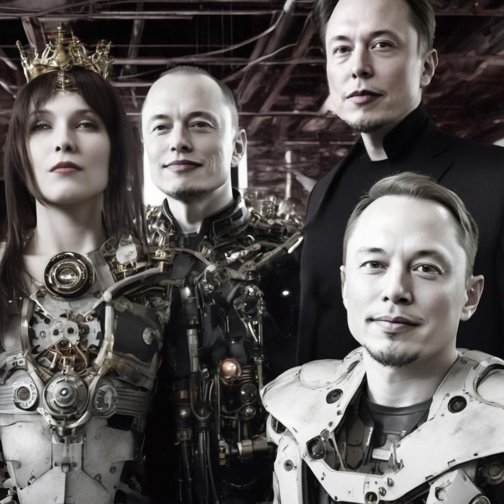 Coronation of Tau Techno Mechanicus Musk by her father's clones, circa 2050