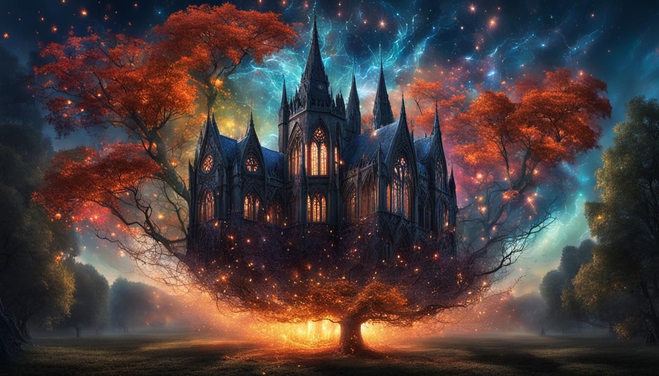 Surreal Gothic Mind Suspended in Twilight Luminescence