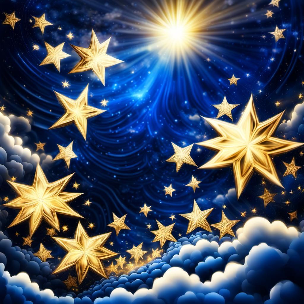 Indigo Sky Full of Golden Stars in HDR