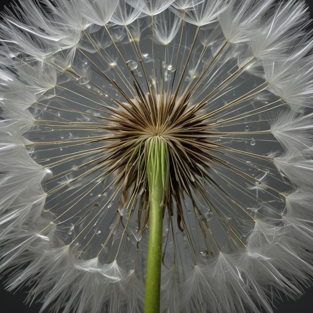 Hyperreal Glass Dandelion Seed Refraction