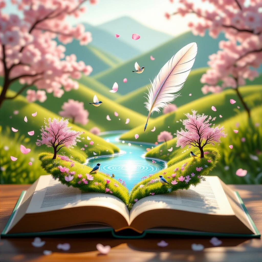 Magical Spring World Unfurls From Open Book