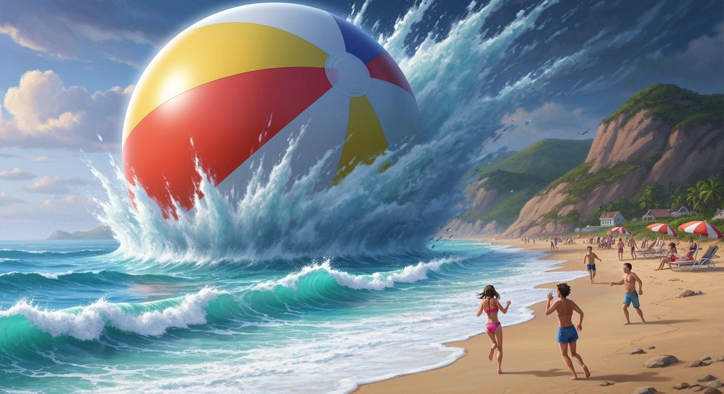 Giant Beach Ball Causes Ocean Chaos