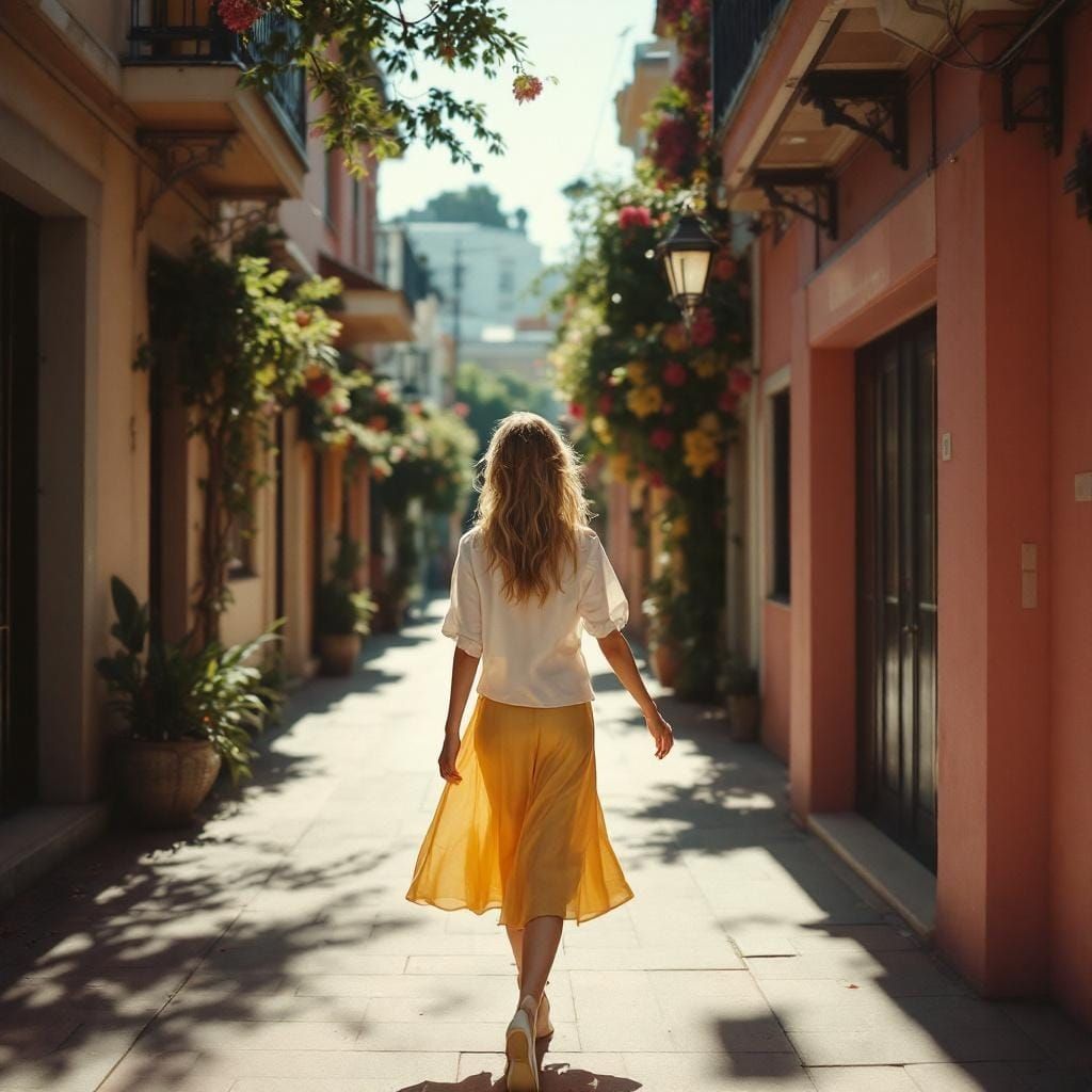 Dreamlike Street Scene in Pop Surreal Style