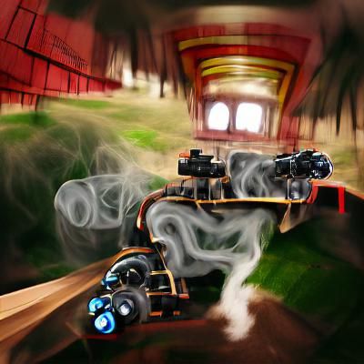 Steam Engine POV Concept Art on Tracks