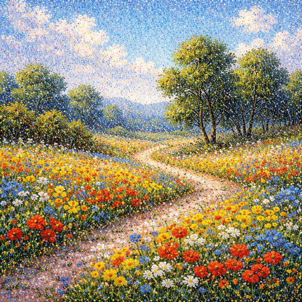 Nature's Palette (pointillism)