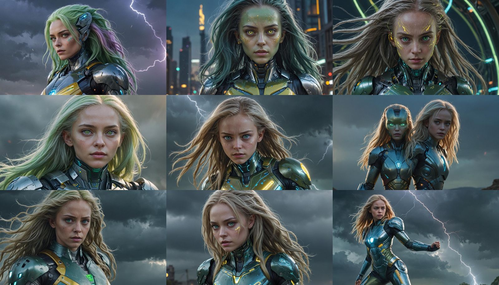 Attractive Alien Woman in Iron Man Armor