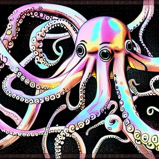DNA Octopus Tentacles in Aetherpunk Style