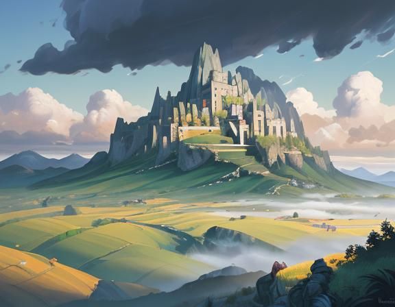 Four Seasons Landscape Concept Art in Oil Painting Style