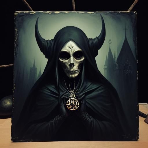 Moody Cultist with Talisman in Fauvist Style