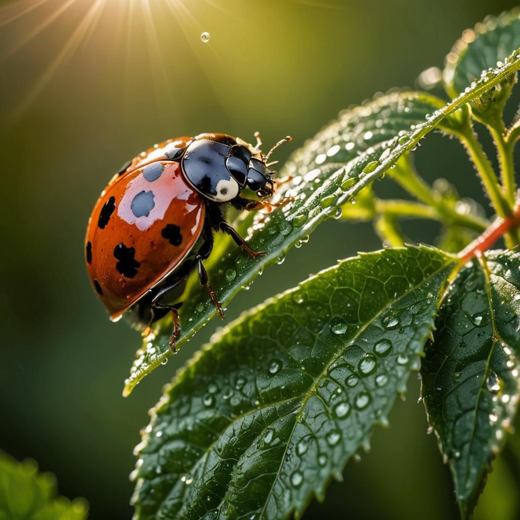 Macro Ladybug Portrait in Hyper-Realistic Digital Art