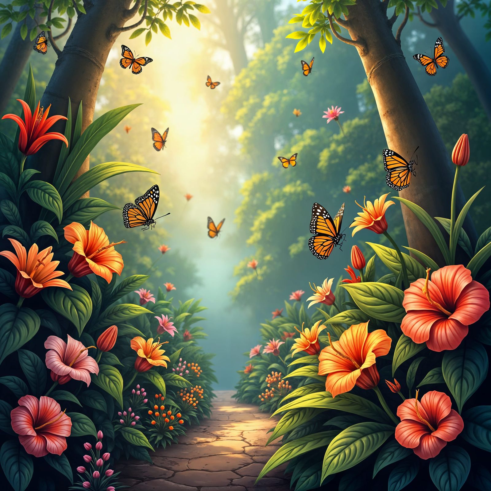 Vibrant Butterfly Oasis in Bloom