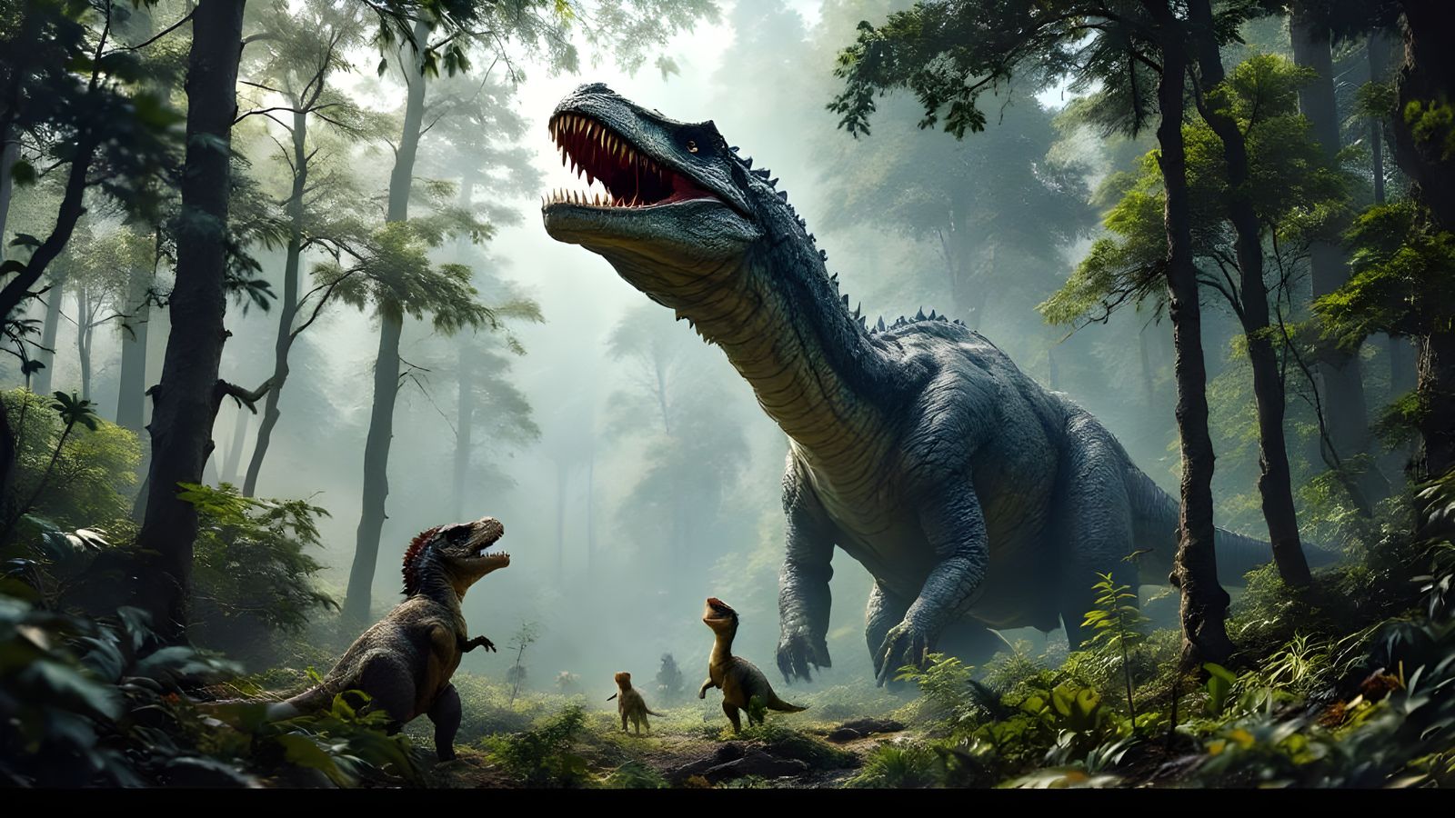 Titanosaur Feeding Among Jurassic Dinosaurs: Hyperrealistic ...