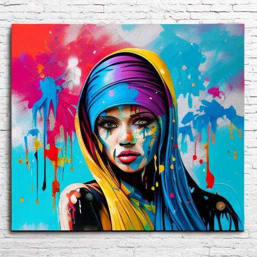 Beach Photoshoot: Graffiti Art in Polychromatic Splash Style