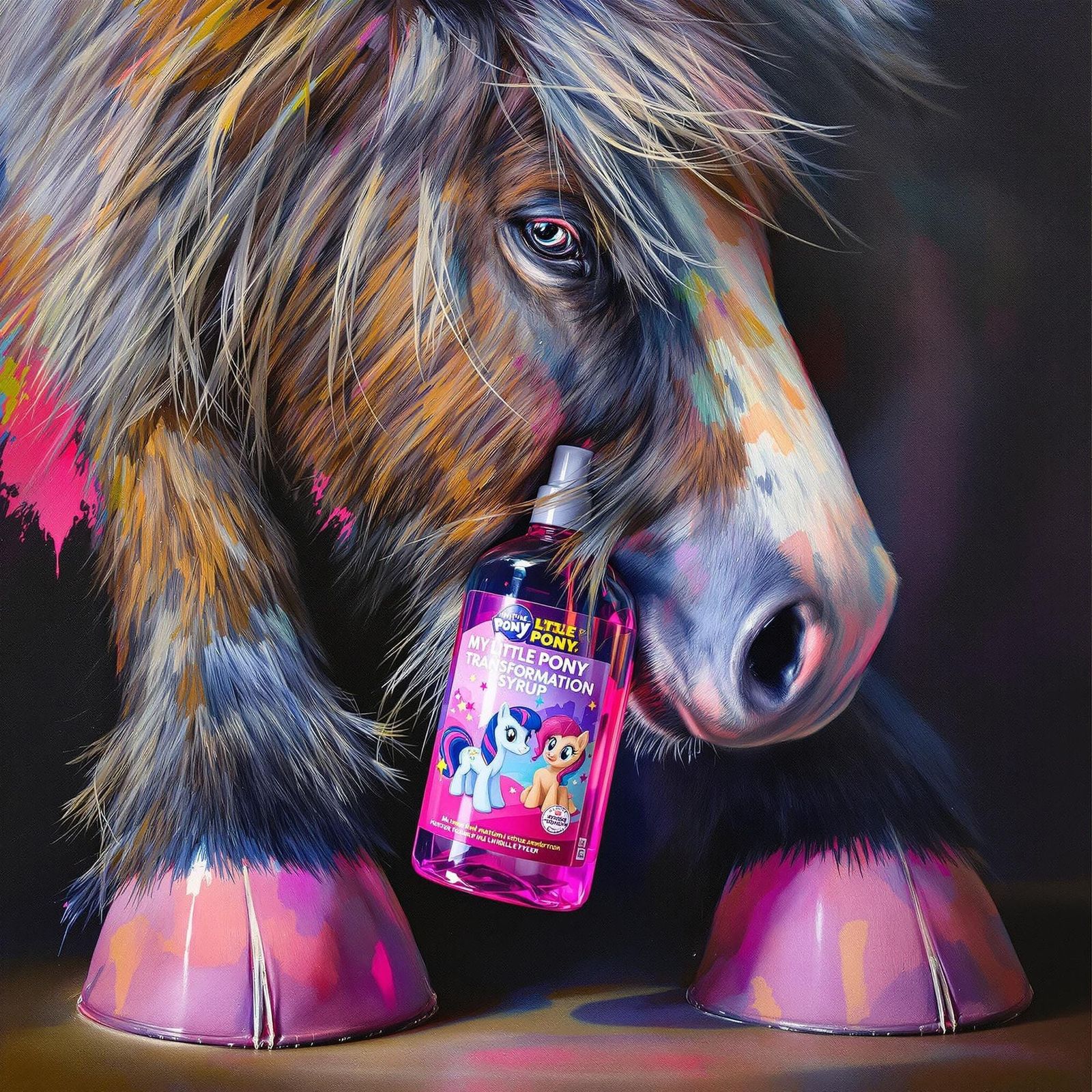 Shire Horse Transforms into a Vibrant My Little Pony in Hype...