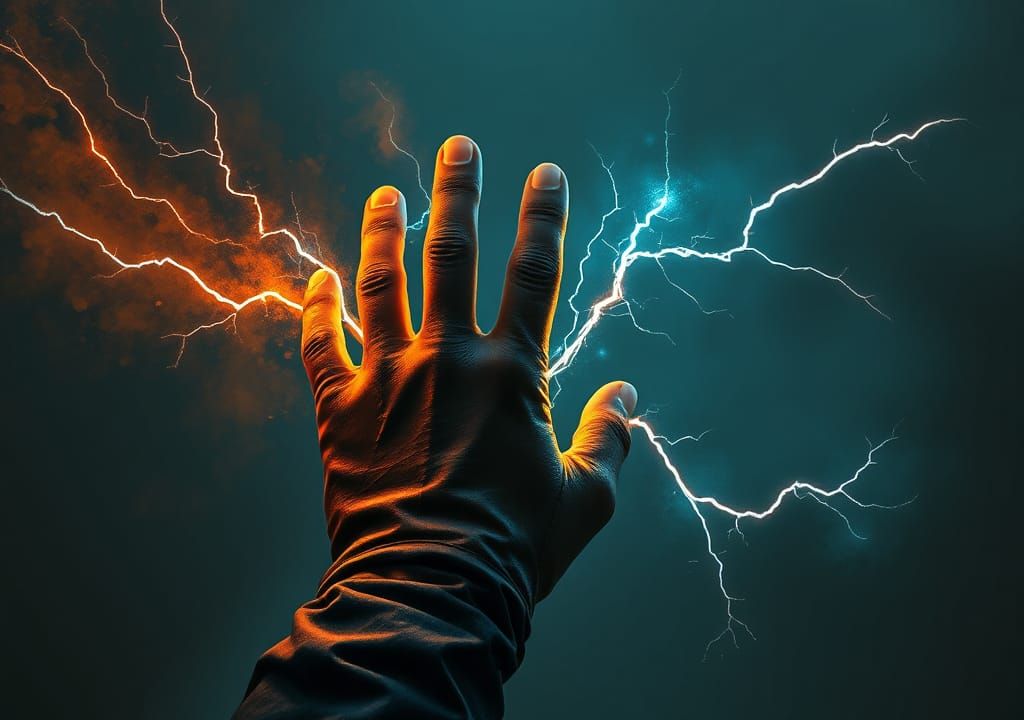 Electrified Glove in Cyberpunk Style