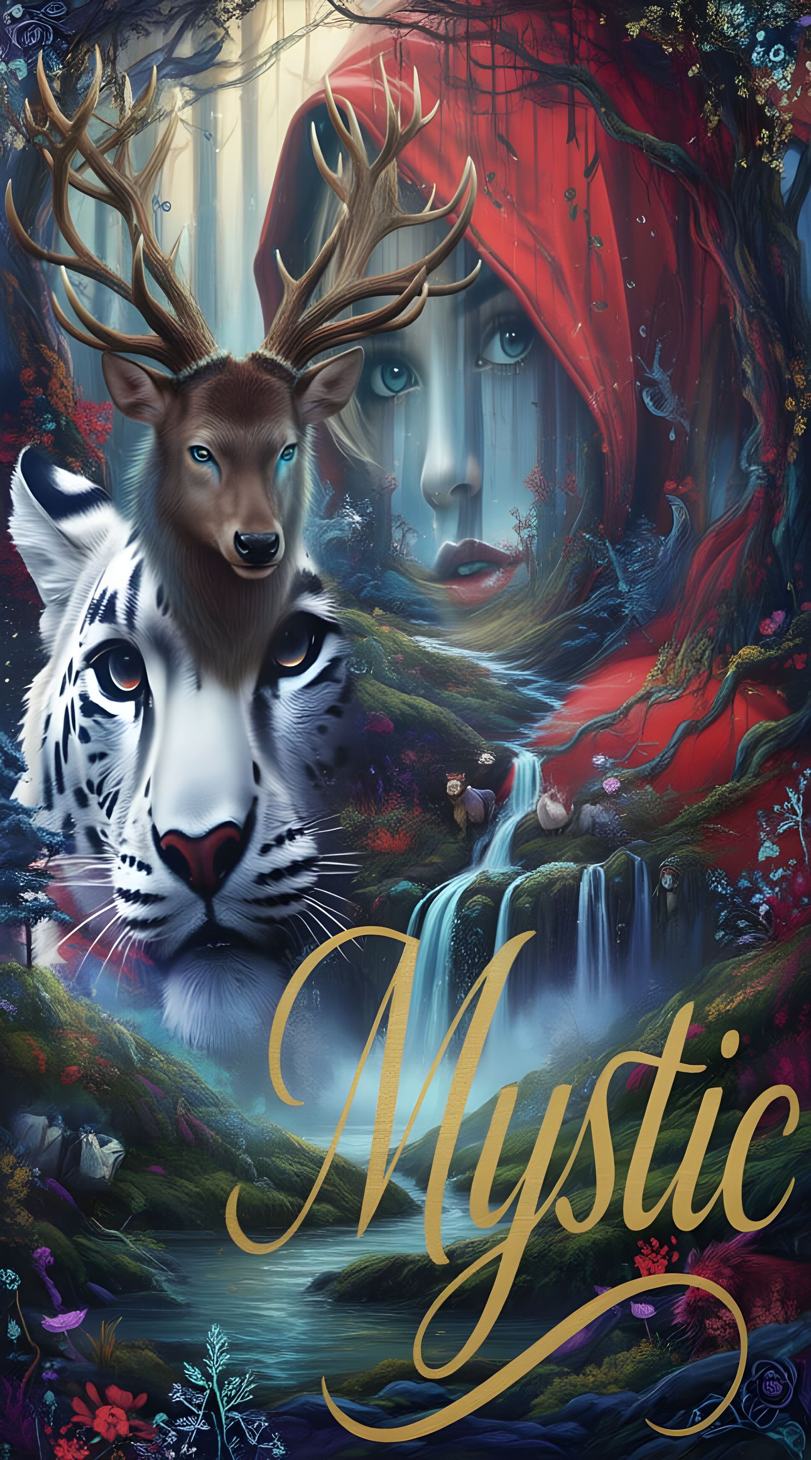 Mystical Forest Spirit With Glowing Eyes