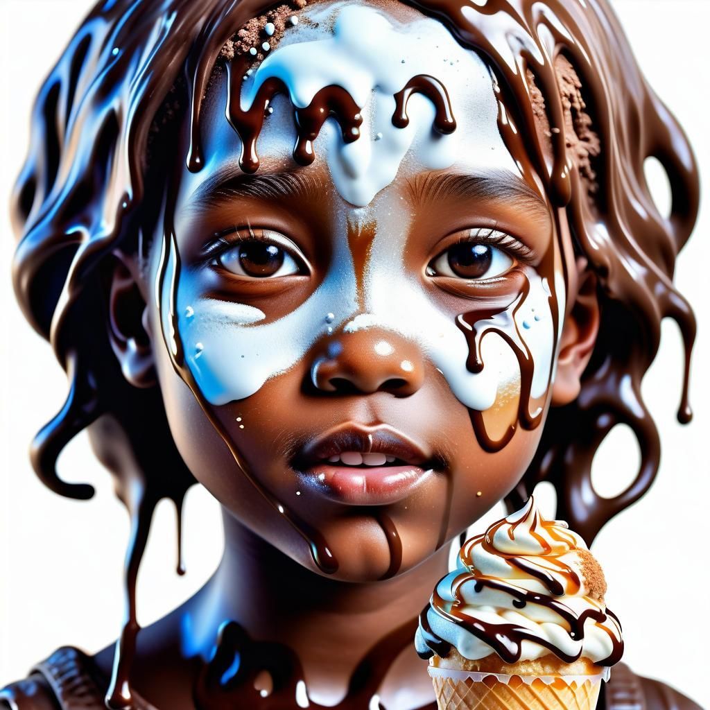 Ethereal Ice Cream Spirit with Diamond Eyes