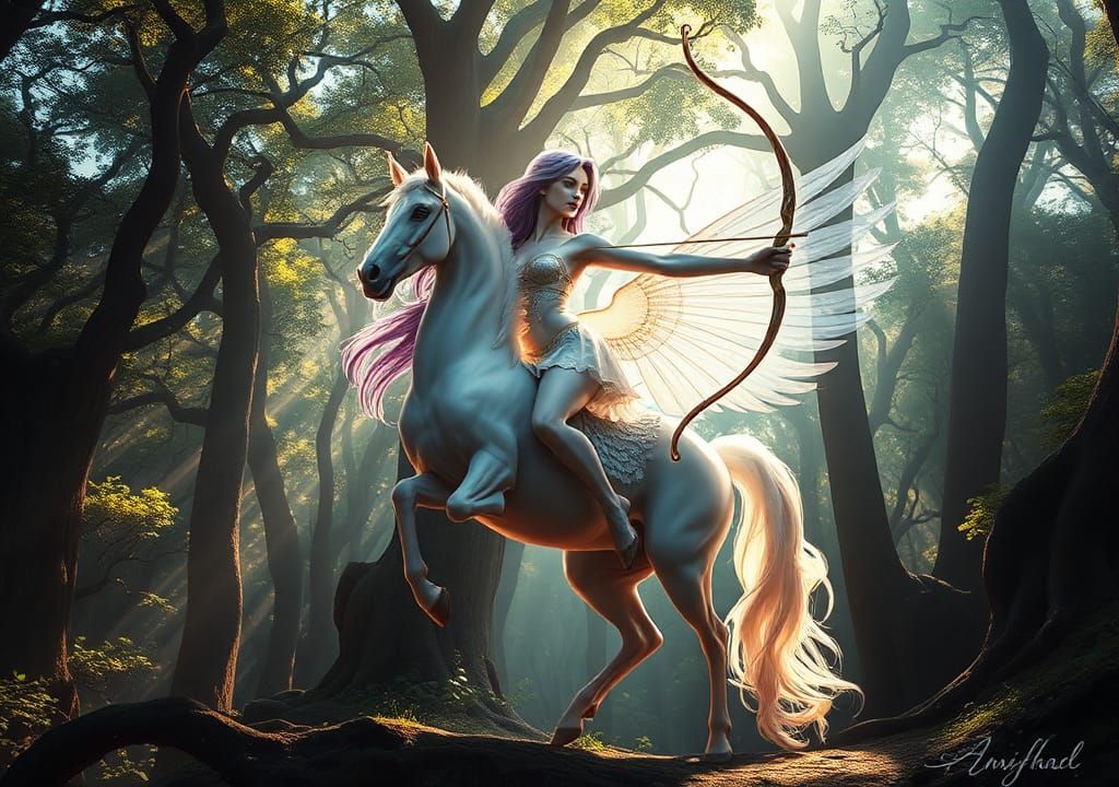 Ethereal Centauress Hunting in Enchanted Forest