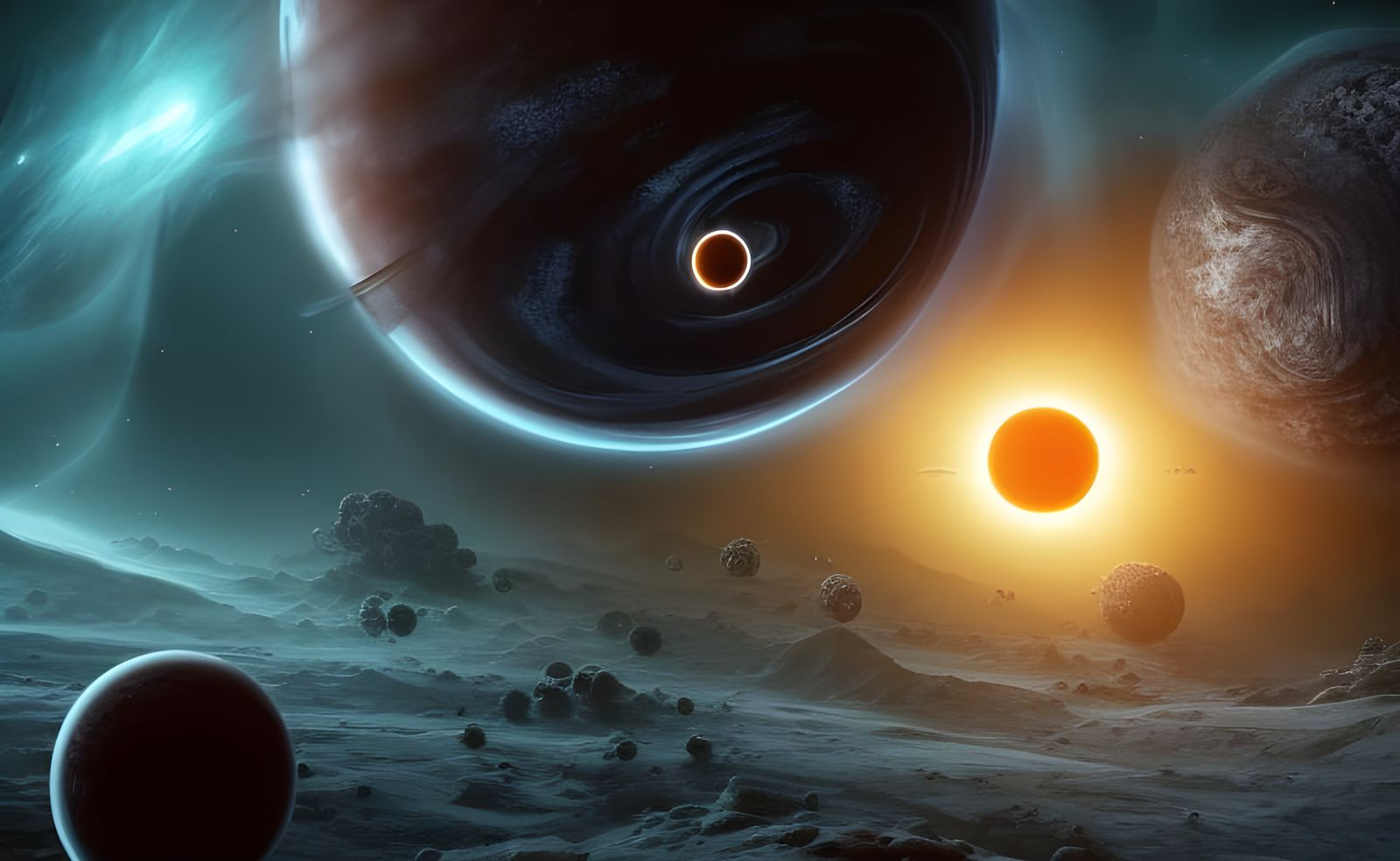 Hyperrealistic Monsters on Exoplanet with Black Hole