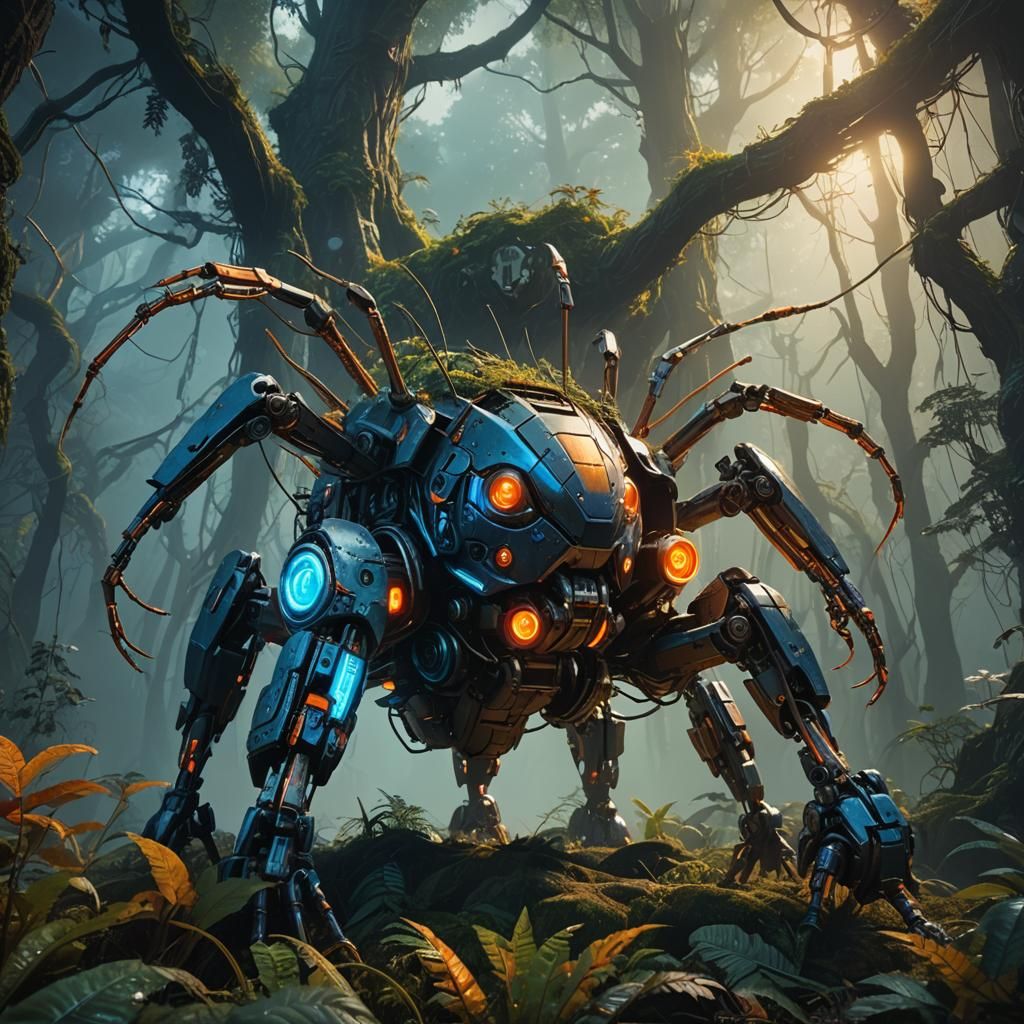 Alien Guinea Pig Mecha Battle in Mystical Forest