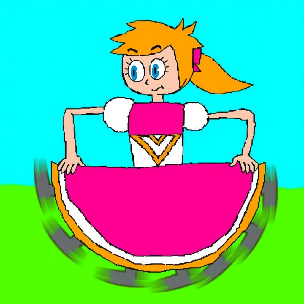 Cartoon Woman Running at Superhuman Speed