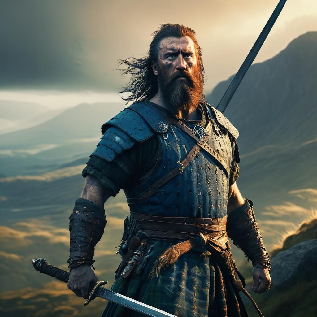 William Wallace: Heroic Scottish Warrior in Fantasy Art
