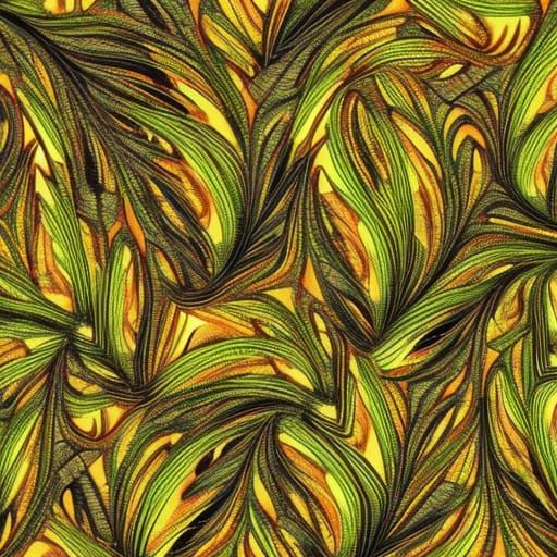 Lizard Scale Landscape in Rococo Art Nouveau Style