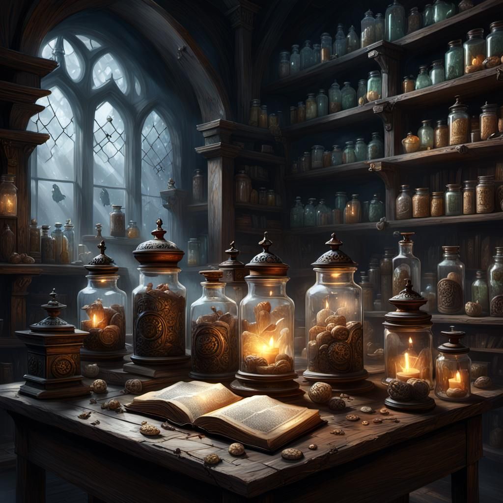 Ethereal Ghost in Dusty Apothecary Workshop