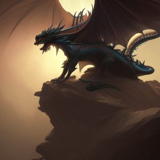 Celestial Dragon in Dark Fantasy Concept Art